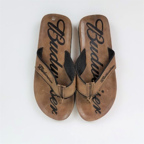 Budweiser Tan Camel Faux Leather Casual 